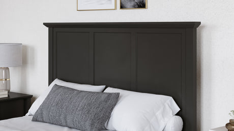 Grace Three Eastern King Panel Bed in Raven Black - Ornate Home