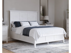Grace Three Eastern King Panel Bed in Snowfall White - Ornate Home
