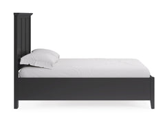 Grace Three Queen Panel Bed in Raven Black - Ornate Home
