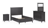 Grace Three Queen Panel Bed in Raven Black - Ornate Home