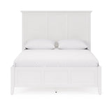 Grace Three Queen Panel Bed in Snowfall White - Ornate Home