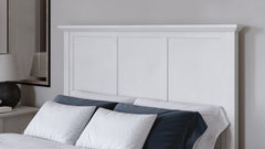 Grace Three Queen Panel Bed in Snowfall White - Ornate Home