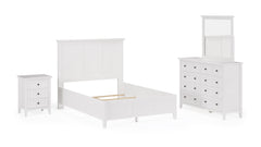 Grace Three Queen Panel Bed in Snowfall White - Ornate Home