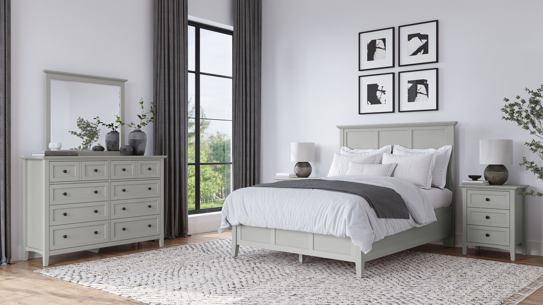 Grace Wall or Dresser Mirror in Elephant Grey - Ornate Home