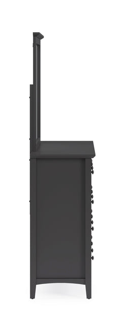 Grace Wall or Dresser Mirror in Raven Black - Ornate Home