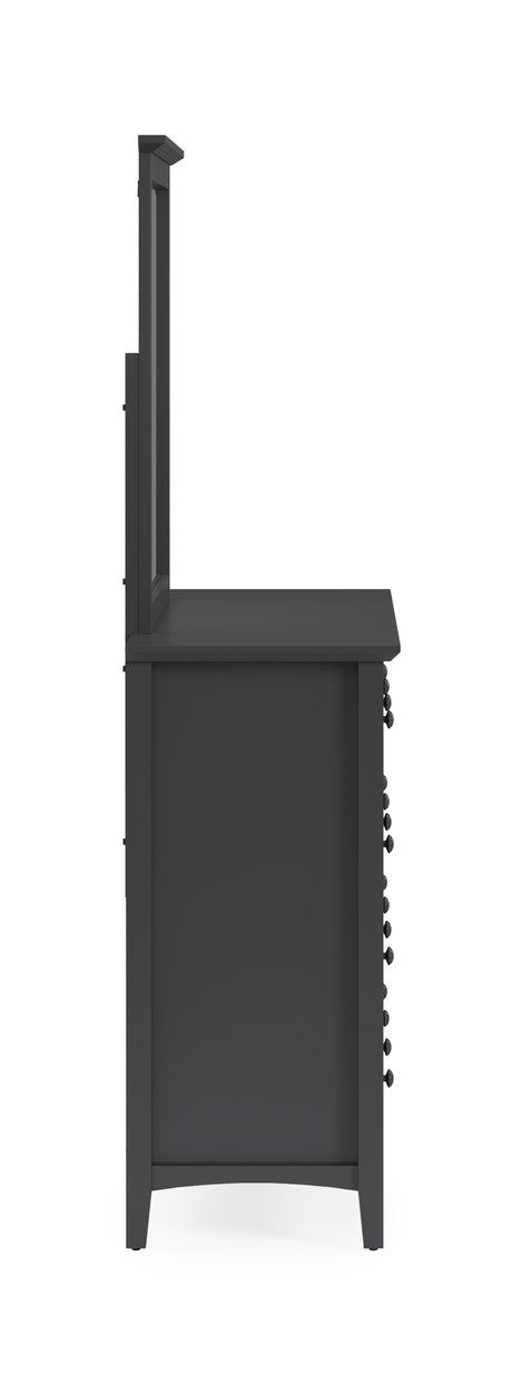 Grace Wall or Dresser Mirror in Raven Black - Ornate Home