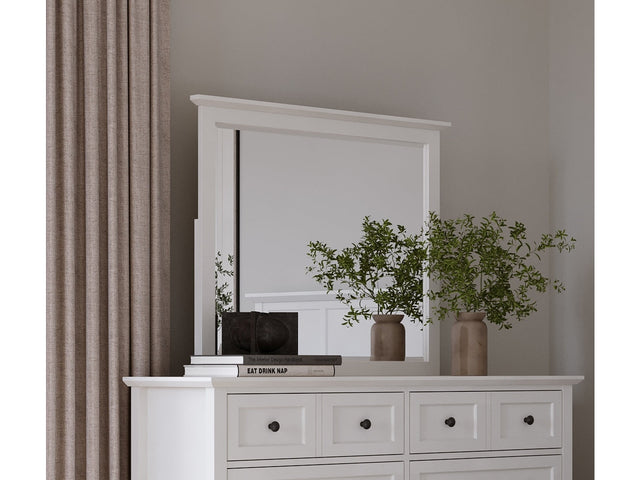 Grace Wall or Dresser Mirror in Snowfall White - Ornate Home