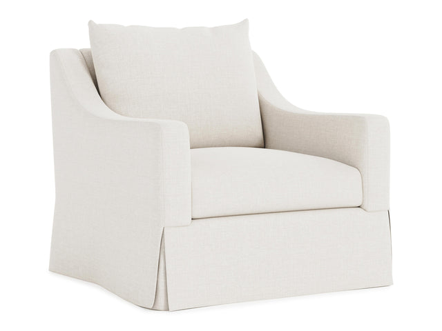 Grace White/Cream Fabric Swivel Chair - Ornate Home