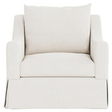 Grace White/Cream Fabric Swivel Chair - Ornate Home