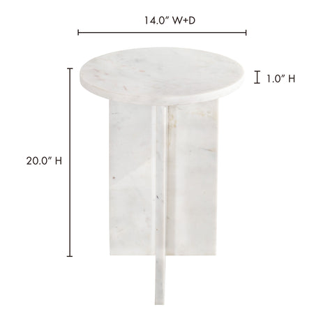 Grace White Marble Accent Table - Ornate Home