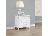 Gracemont White 3-drawer Bedroom Nightstand Bedside Table - Ornate Home