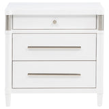 Gracemont White 3-drawer Bedroom Nightstand Bedside Table - Ornate Home