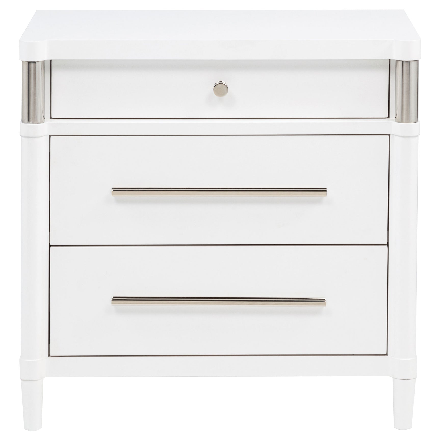 Gracemont White 3-drawer Bedroom Nightstand Bedside Table - Ornate Home