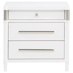 Gracemont White 3-drawer Bedroom Nightstand Bedside Table - Ornate Home