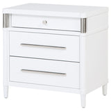 Gracemont White 3-drawer Bedroom Nightstand Bedside Table - Ornate Home