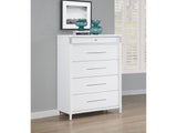 Gracemont White 5-drawer Bedroom Chest of Drawers - Ornate Home