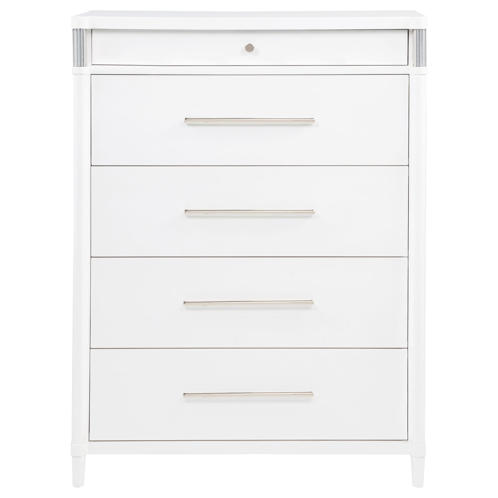 Gracemont White 5-drawer Bedroom Chest of Drawers - Ornate Home