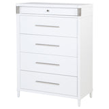 Gracemont White 5-drawer Bedroom Chest of Drawers - Ornate Home