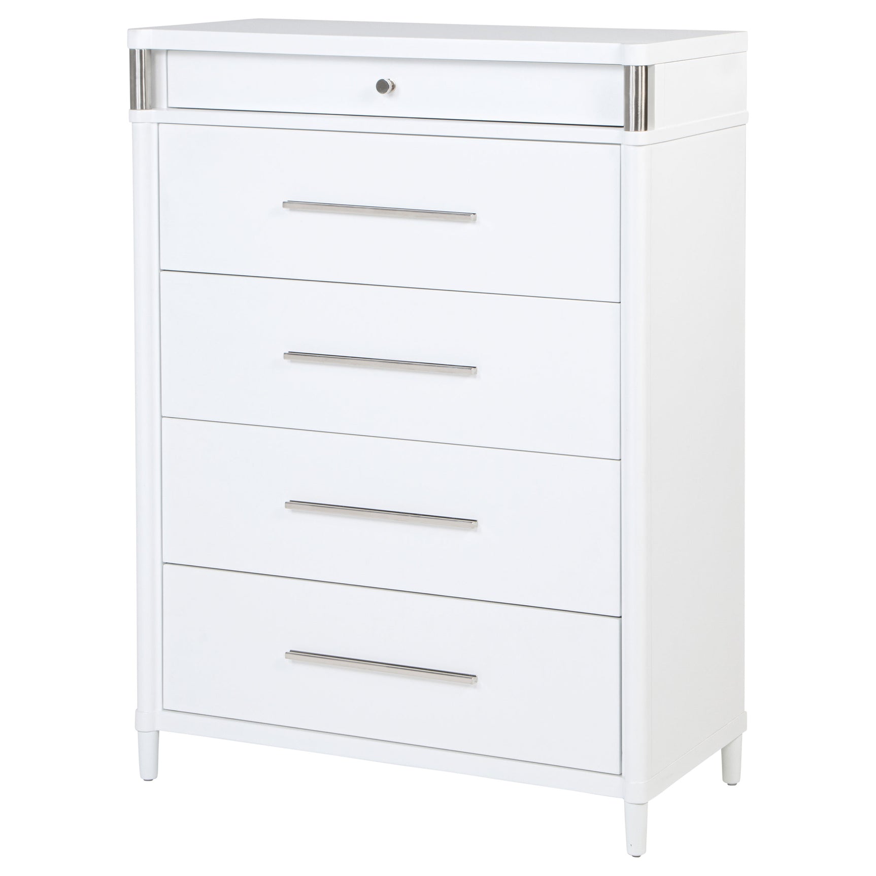 Gracemont White 5-drawer Bedroom Chest of Drawers - Ornate Home