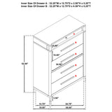 Gracemont White 5-drawer Bedroom Chest of Drawers - Ornate Home
