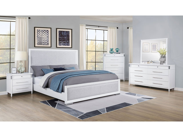 Gracemont White 5-piece California King Bedroom Set - Ornate Home