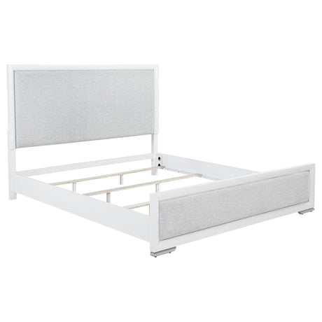 Gracemont White 57-inch Eastern King Panel Bed Grey and - Ornate Home