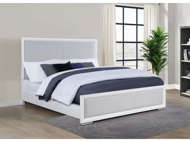 Gracemont White 57-inch Eastern King Panel Bed Grey and - Ornate Home