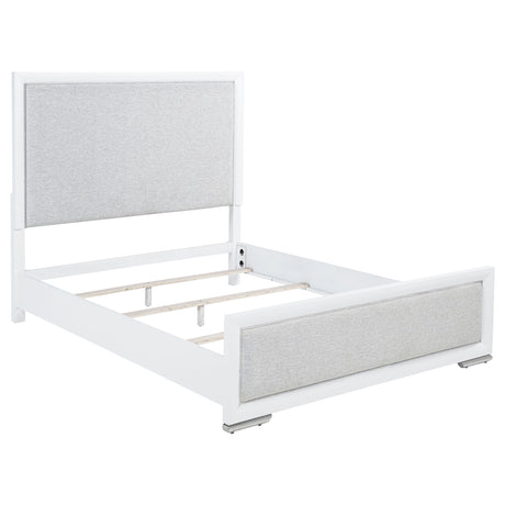 Gracemont White 57-inch Queen Panel Bed Grey and - Ornate Home
