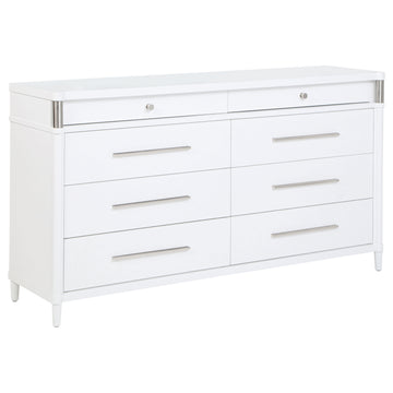Gracemont White 8-drawer Bedroom Dresser Cabinet - Ornate Home