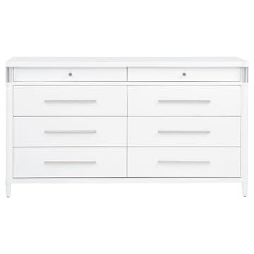Gracemont White 8-drawer Bedroom Dresser Cabinet - Ornate Home