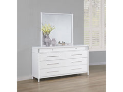 Gracemont White 8-drawer Bedroom Dresser with Mirror - Ornate Home