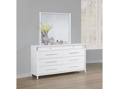 Gracemont White 8-drawer Bedroom Dresser with Mirror - Ornate Home