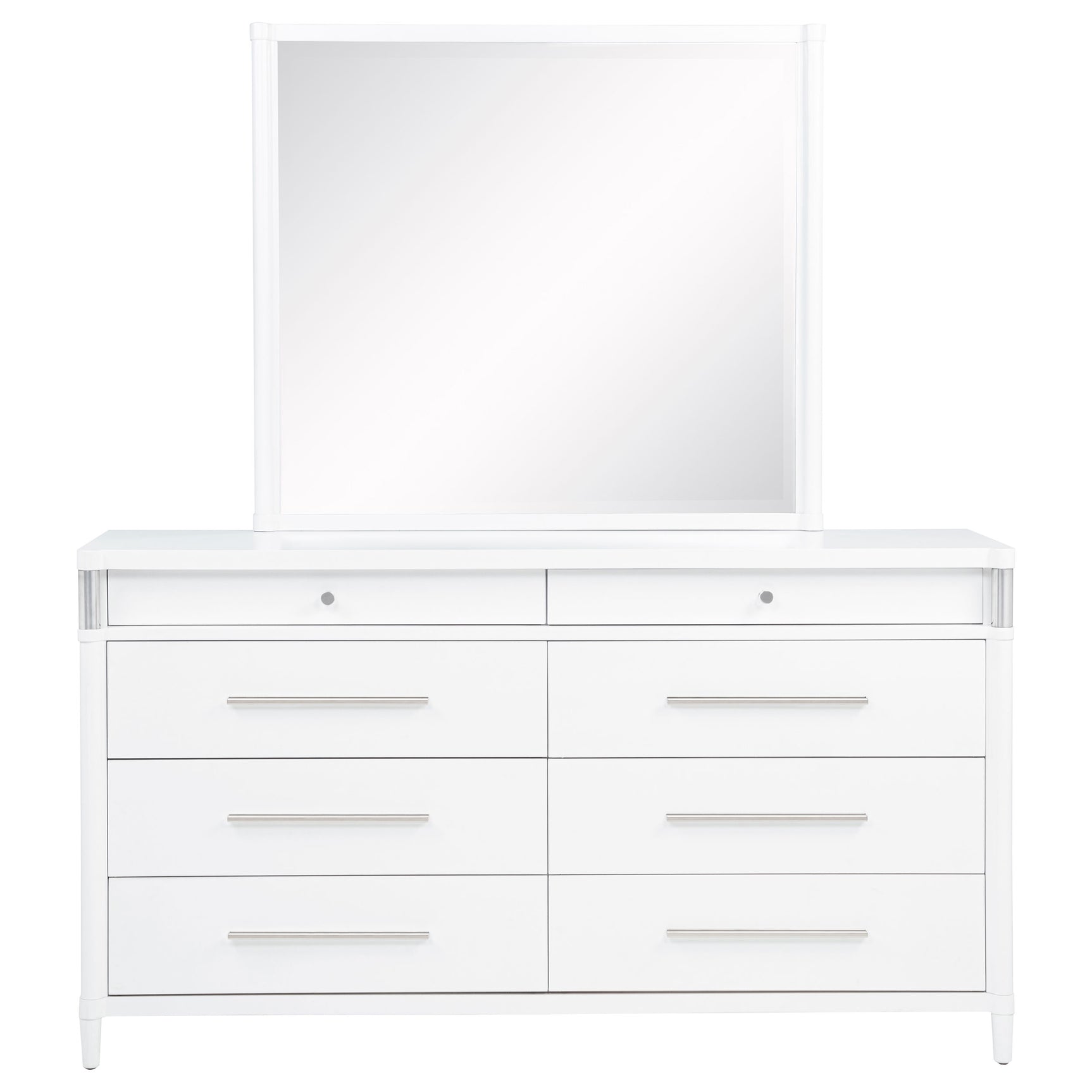 Gracemont White 8-drawer Bedroom Dresser with Mirror - Ornate Home