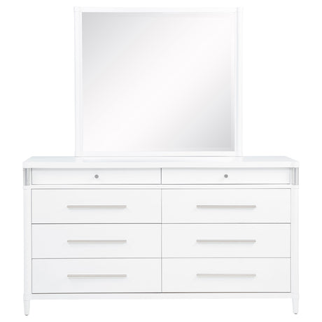 Gracemont White 8-drawer Bedroom Dresser with Mirror - Ornate Home