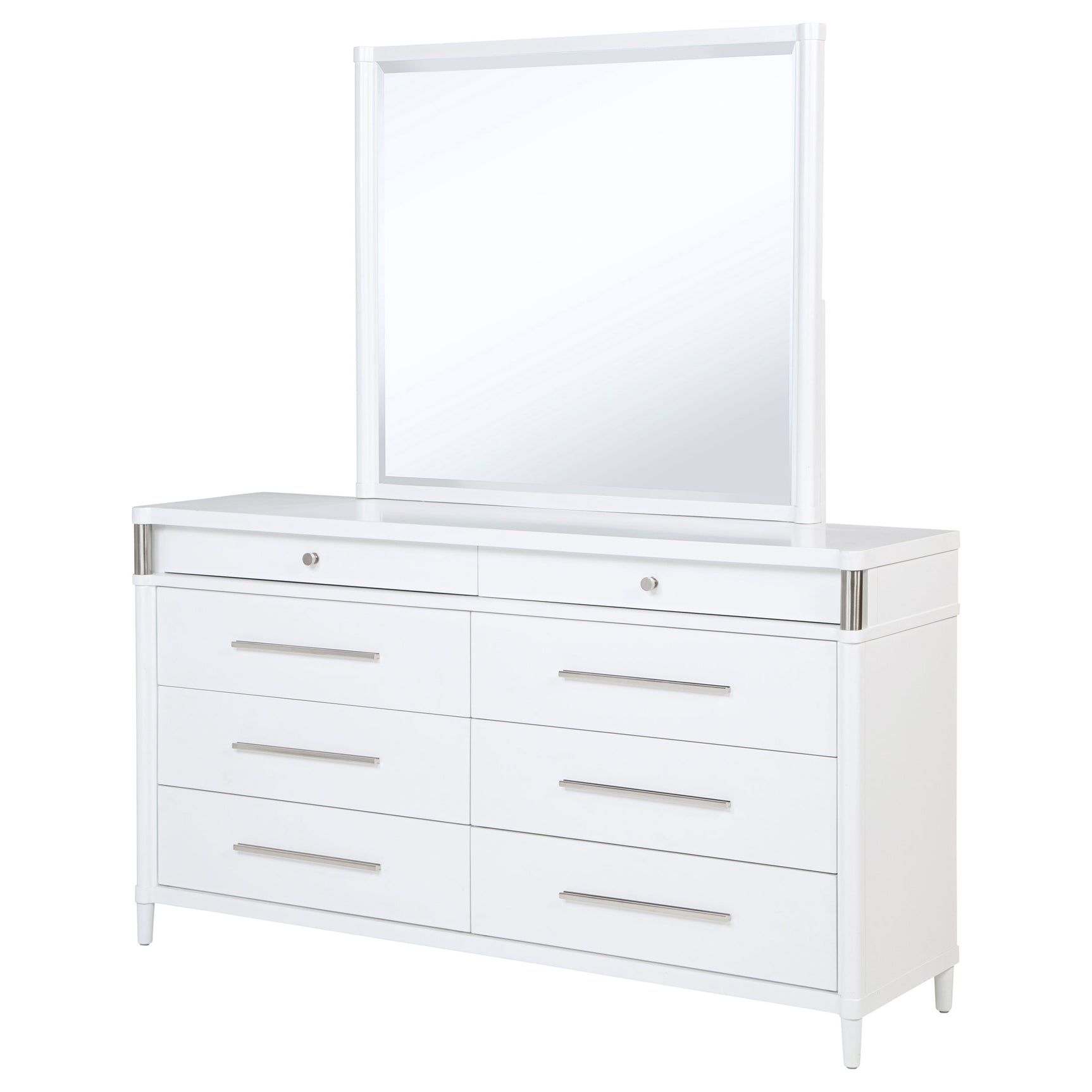 Gracemont White 8-drawer Bedroom Dresser with Mirror - Ornate Home