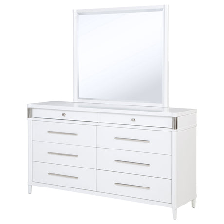 Gracemont White 8-drawer Bedroom Dresser with Mirror - Ornate Home