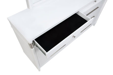 Gracemont White 8-drawer Bedroom Dresser with Mirror - Ornate Home