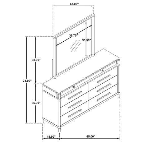 Gracemont White 8-drawer Bedroom Dresser with Mirror - Ornate Home