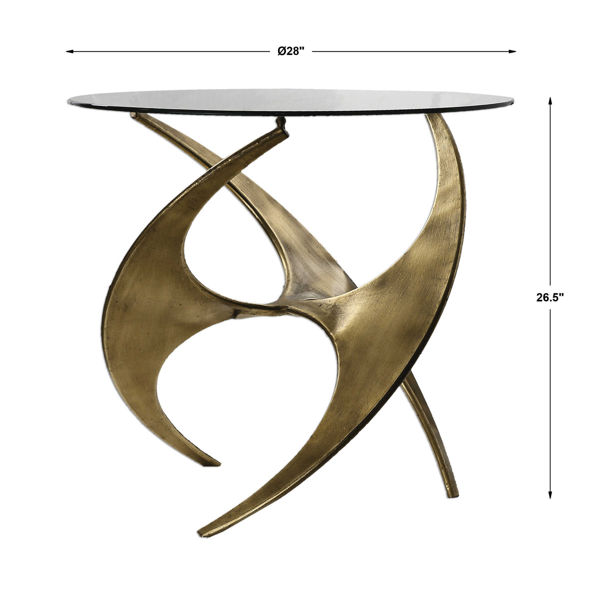 Graciano Gold Glass Side Table - Ornate Home