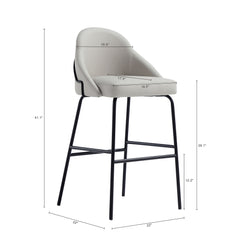 Gracie Barstool in Stone and Black - Ornate Home