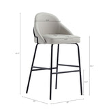 Gracie Barstool in Stone and Black (set of 2) - Ornate Home