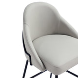 Gracie Barstool in Stone and Black (set of 3) - Ornate Home