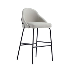 Gracie Barstool in Stone and Black (set of 3) - Ornate Home