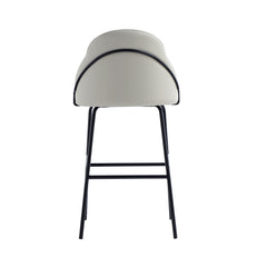 Gracie Barstool in Stone and Black (set of 3) - Ornate Home