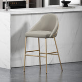 Gracie Barstool in Stone and Gold - Ornate Home