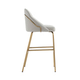 Gracie Barstool in Stone and Gold - Ornate Home