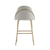 Gracie Barstool in Stone and Gold - Ornate Home