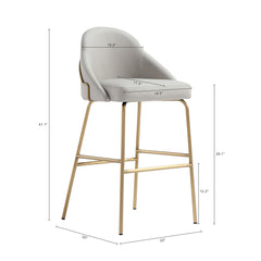 Gracie Barstool in Stone and Gold (set of 3) - Ornate Home