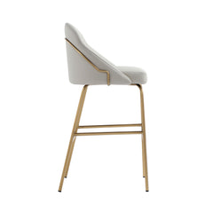 Gracie Barstool in Stone and Gold (set of 3) - Ornate Home