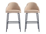 Gracie Barstool in Tan and Black (set of 2) - Ornate Home
